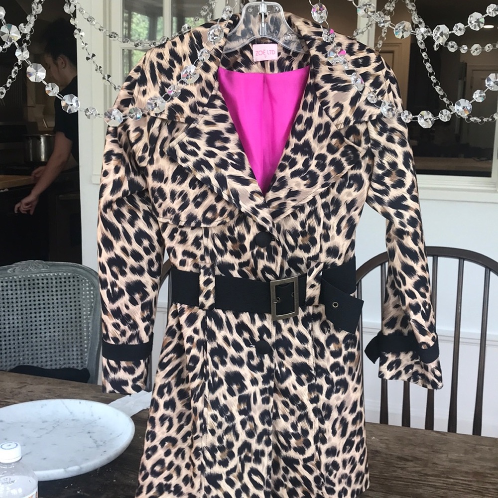 GIRLS LEOPARD TRENCH COAT